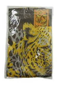 Nové - Dámský béžovo-hnědý vzorovaný šátek s leopardy