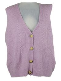 Dámská růžová vzorovaná svetrová propínací vesta TU 