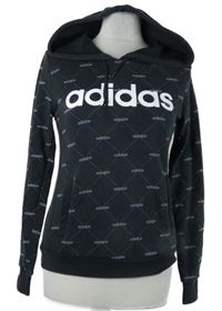Dámská černá mikina s logem a kapucí Adidas