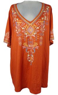 Dámská cihlově červená vzorovaná tunika Shein 