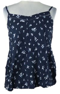 Nové - Dámský tmavomodrý kytičkovaný top M&S