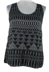 Dámský černo-bílý vzorovaný top H&M