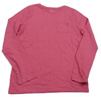 Růžové triko s kapsou s kytičkou F&F
