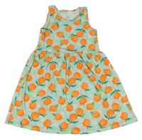 Světlemodré bavlněné šaty s pomeranči H&M