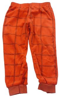 Červené kostkované sametové pyžamové kalhoty 