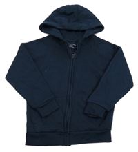 Tmavomodrá propínací mikina s kapucí Primark