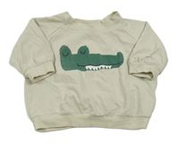 Světlebéžová oversize mikina s krokodýlem Next