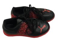 Černo-růžové koženkové boty s logem Puma vel.31