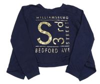 Tmavomodrá mikina s nápisem H&M