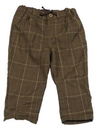 Hnědé kostkované kalhoty H&M