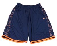 Tmavomodro-oranžové sportovní kraťasy 