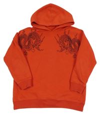 Červená mikina s draky a kapucí River Island