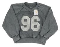 Nové - Šedá crop mikina s krajkovým číslem Primark