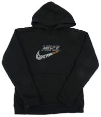 Černá mikina s logem Nike a kapucí