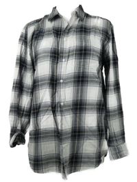 Dámská bílo-tmavomodro-béžová kostkovaná halenková tunika H&M