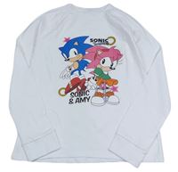 Bílé pyžamové triko s potiskem - Sonic