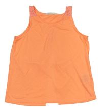 Neonově oranžový top s krajkou H&M