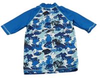 Modro-bílé vzorované UV tričko Next