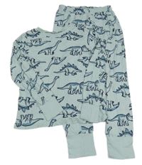 Světlemodré pyžamo s dinosaury 