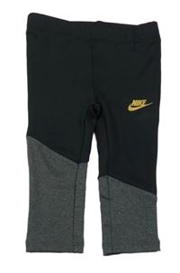 Černo-tmavošedé sportovní legíny Nike