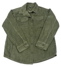 Khaki manšestrová košilová bunda Tu