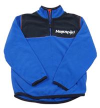 Modro-černá fleecová mikina s logem Napapijri