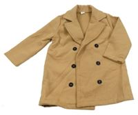 Béžový flaušový kabát Shein