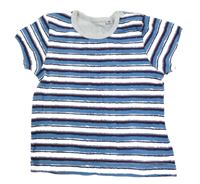 Modro-bílo-červené pruhované tričko 