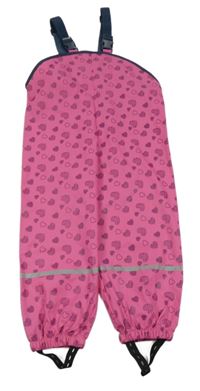 Růžové nepromokavé laclové kalhoty se srdíčky PlayShoes