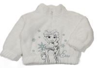 Bílá chlupatá mikina s Elsou Disney