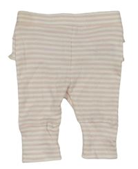 Světlerůžovo-bílé pruhované tepláky s volánky Mothercare