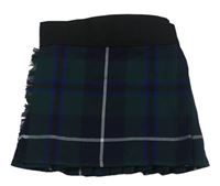Tmavozeleno-modro-černá kostkovaná zavinovací sukně zn. Tartan Tweeds