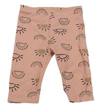 Broskové capri legíny se sluníčky a duhami So Cute