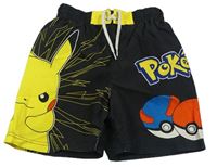 Černé plážové kraťasy Pikachu Tu