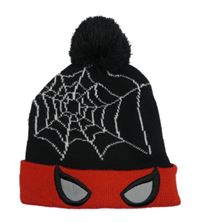 Černo-červená pletená čepice se Spider-manem