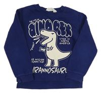 Tmavomodrá mikina s dinosaurem zn. H&M