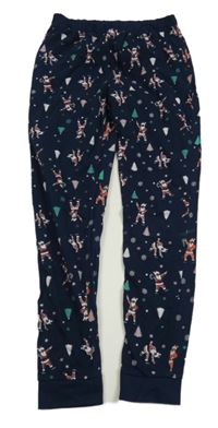 Tmavomodré bavlněné kalhoty se Santy L&D