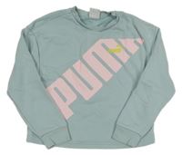 Světlemodrá crop mikina s logem Puma 