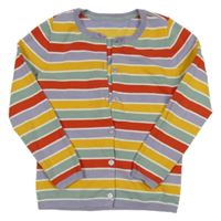 Barevný pruhovaný propínací svetr Tchibo