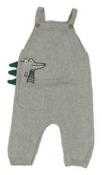 Šedé pletené lacláče s krokodýlem TU 