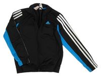 Černo-modrá propínací sportovní mikina s logem Adidas