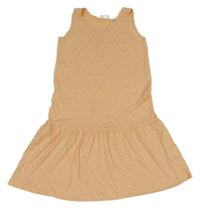 Světleoranžové bavlněné šaty se srdíčky Kids