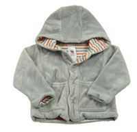 Šedý sametový podšitý kabátek s kapucí C&A