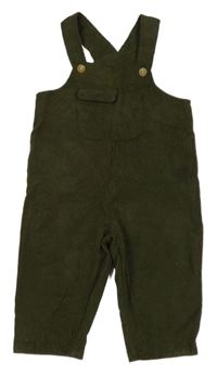 Khaki žebrované laclové kalhoty Shein