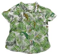 Bílá košile s listy H&M