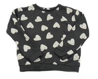 Tmavošedá mikina se srdíčky M&S