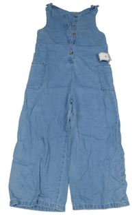 Nové - Modrý riflový kalhotový overal Tu