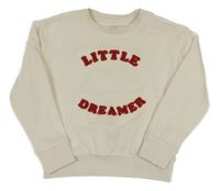 Smetanová plyšová mikina s mráčky a nápisem M&S