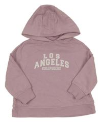 Světlerůžová mikina s nápisem a kapucí Next