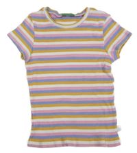 Barevně pruhované žebrované crop tričko Benetton 